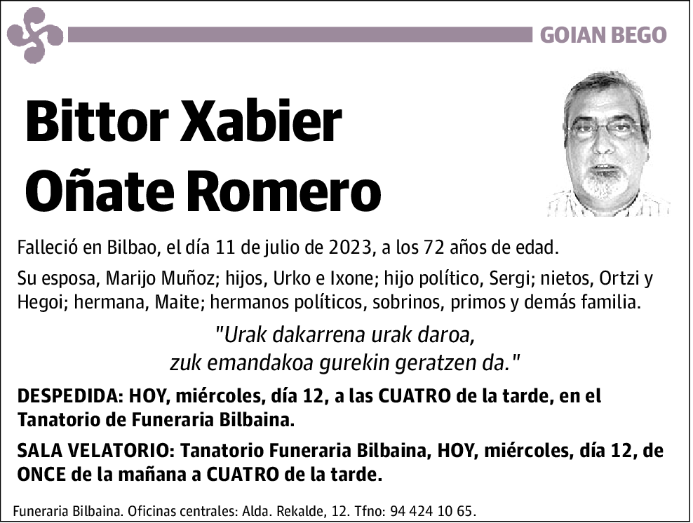 Bittor Xabier Oñate Romero