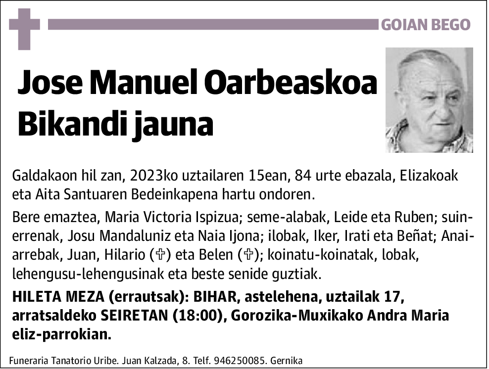 Jose Manuel Oarbeaskoa Bikandi