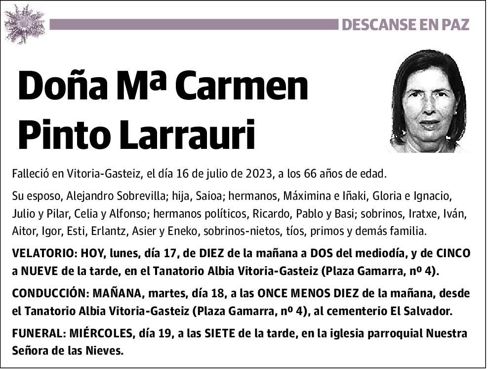 Mª Carmen Pinto Larrauri