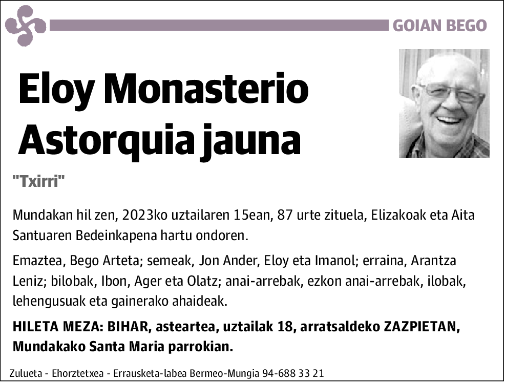 Eloy Monasterio Astorquia