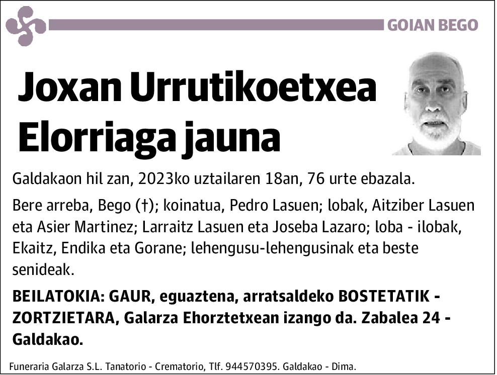 Joxan Urrutikoetxea Elorriaga