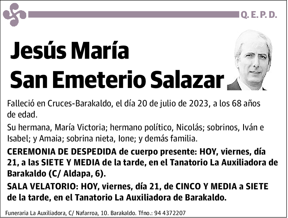 Jesús María San Emeterio Salazar