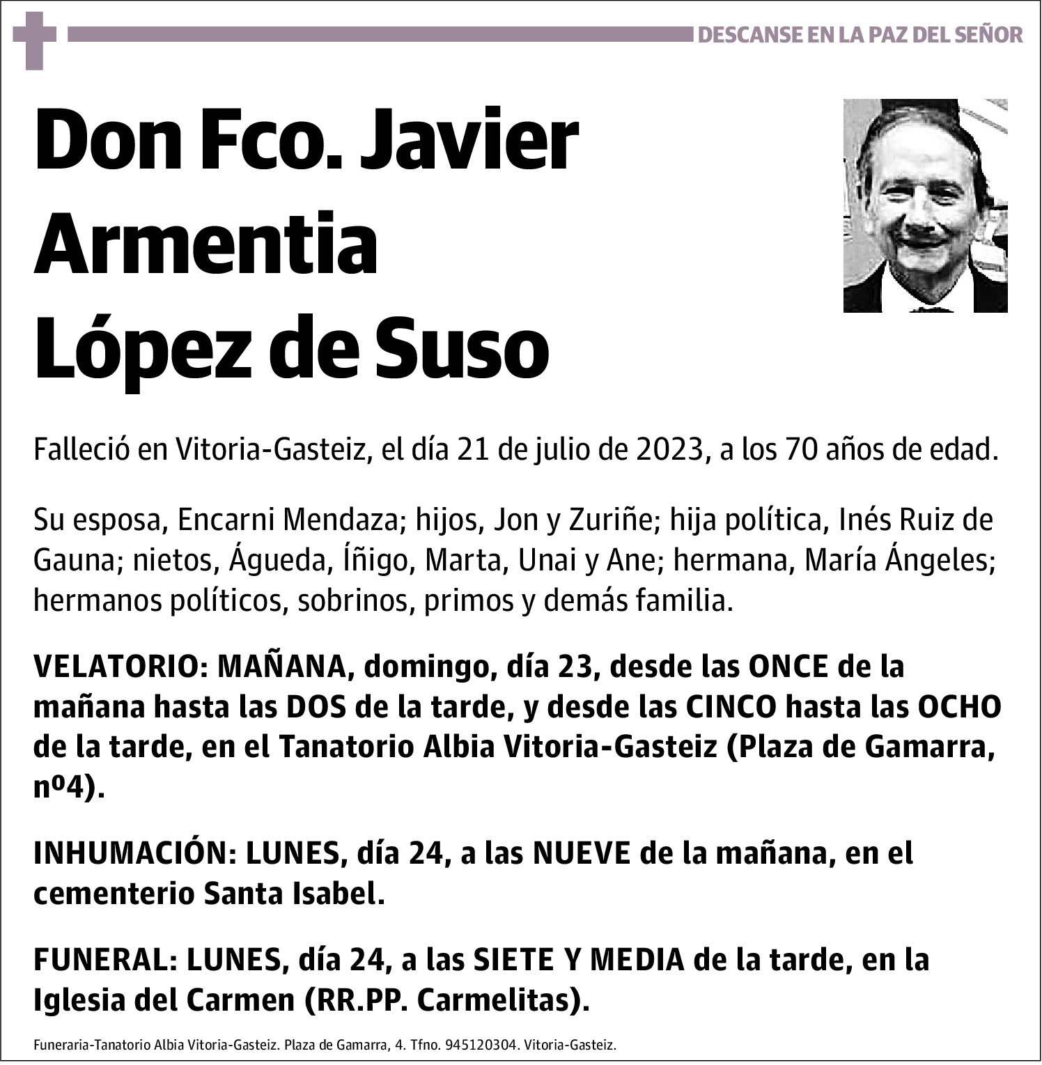 Fco. Javier Armentia López de Suso