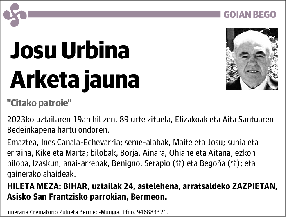 Josu Urbina Arketa