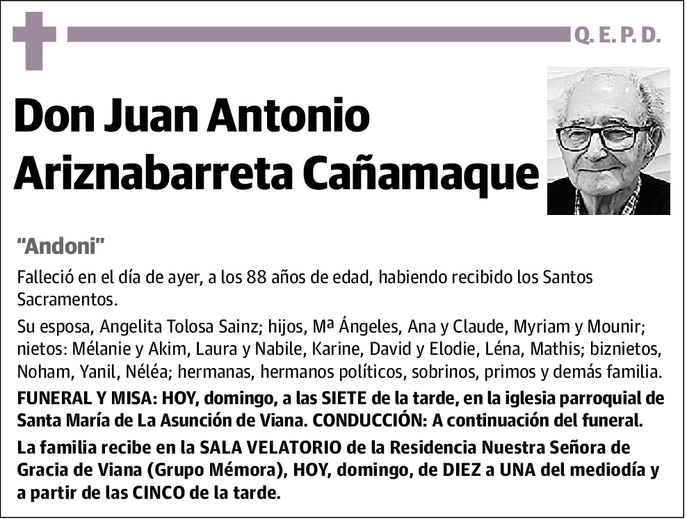 Juan Antonio Ariznabarreta Cañamaque