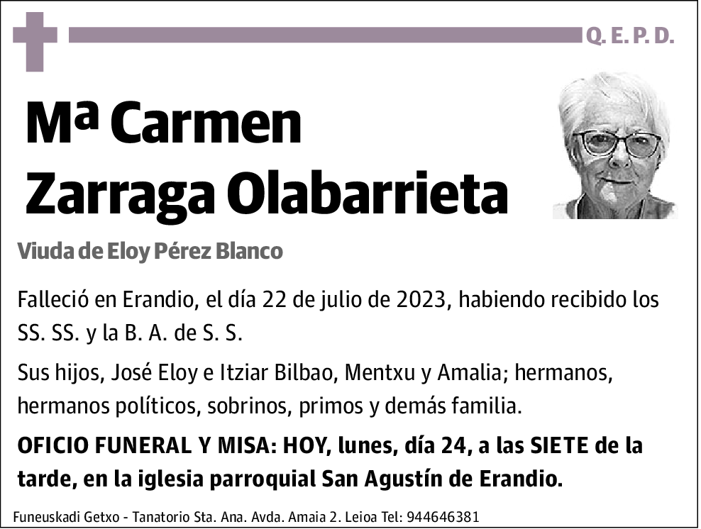 Mª Carmen Zarraga Olabarrieta