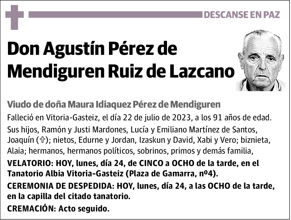 Agustín Pérez de Mendiguren Ruiz de Lazcano