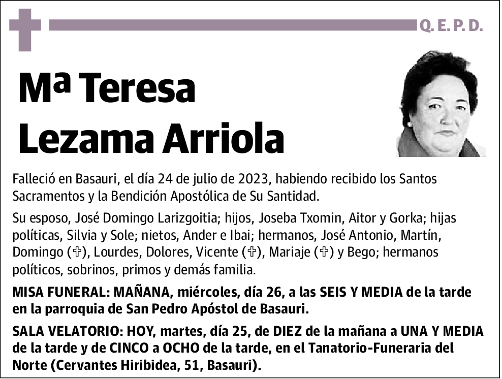 Mª Teresa Lezama Arriola