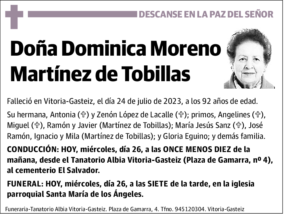 Dominica Moreno Martínez de Tobillas