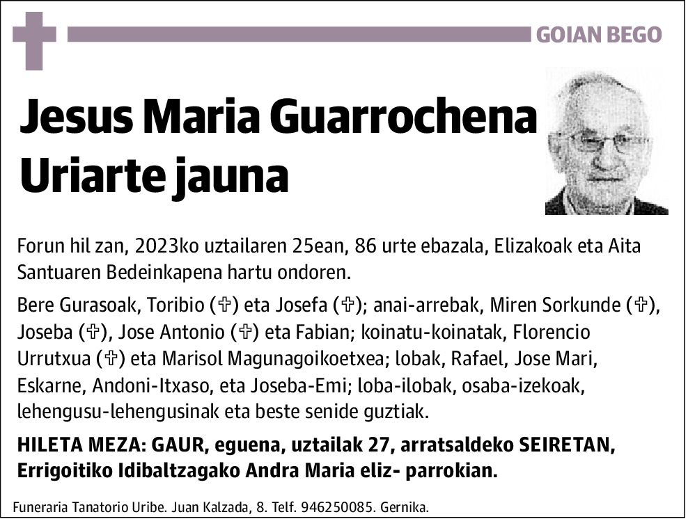 Jesus Maria Guarrochena Uriarte