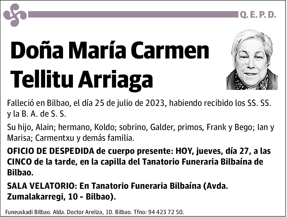 María Carmen Tellitu Arriaga