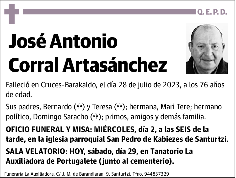 José Antonio Corral Artasánchez