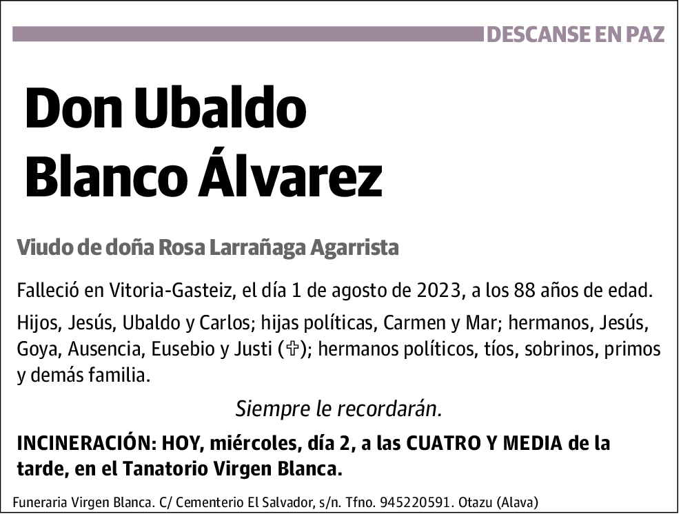 Ubaldo Blanco Alvarez