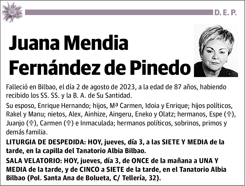 Juana Mendia Fernández de Pinedo