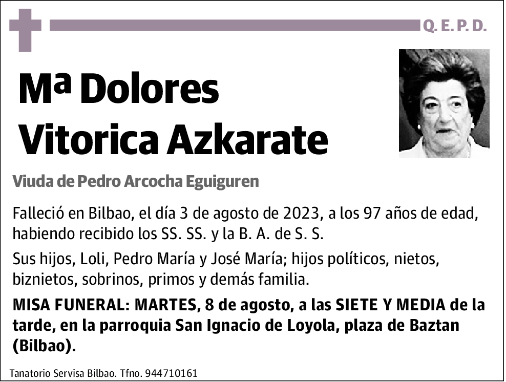 Mª Dolores Vitorica Azkarate