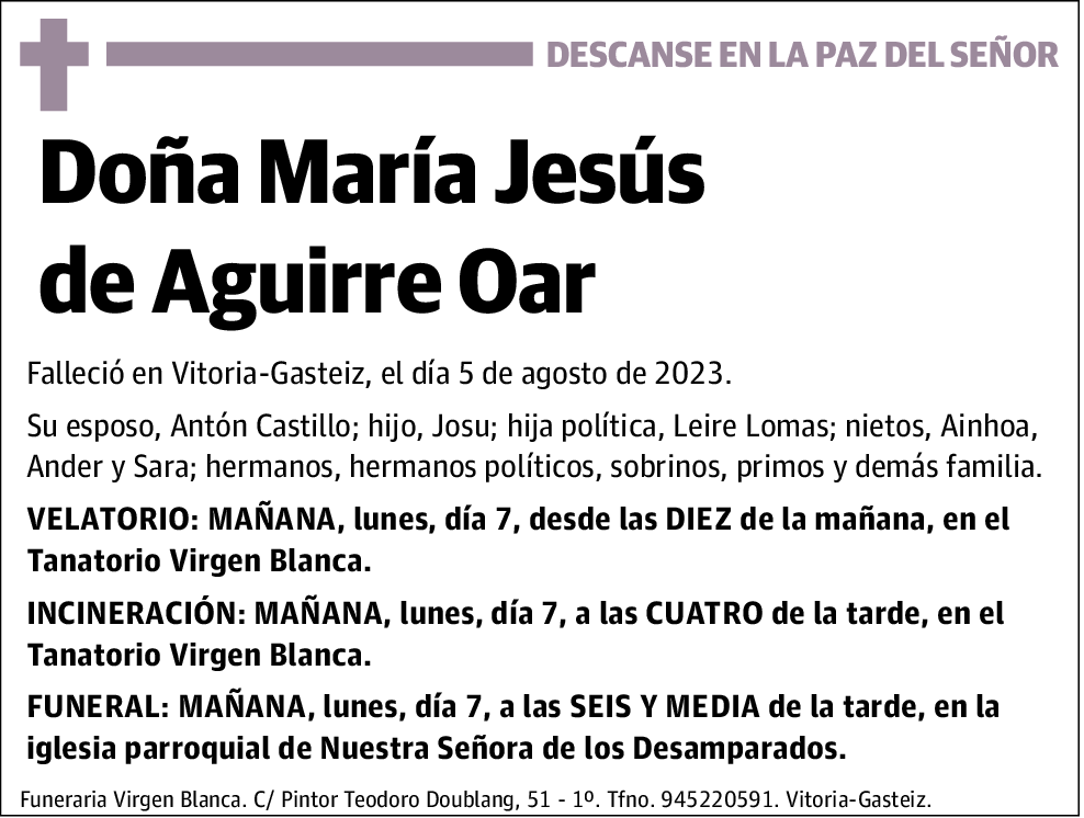 María Jesús de Aguirre Oar