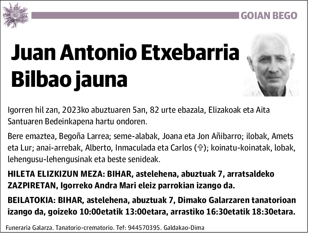 Juan Antonio Etxebarria Bilbao