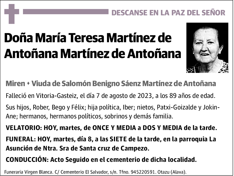 María Teresa Martinez De Antoñana Martínez De Antoñana