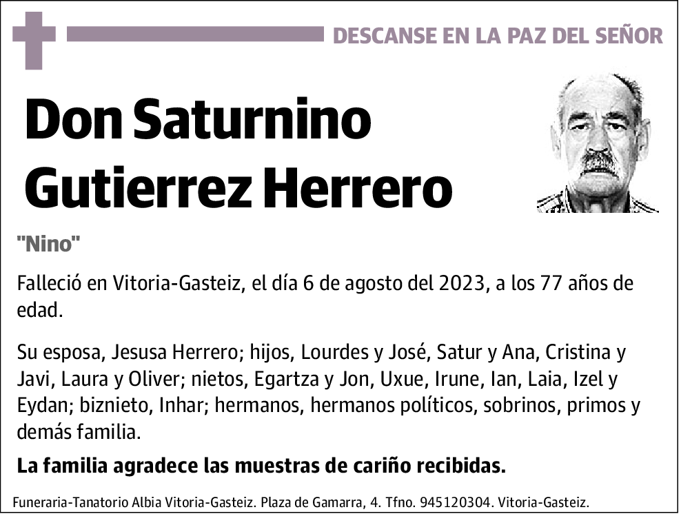 Saturnino Gutierrez Herrero