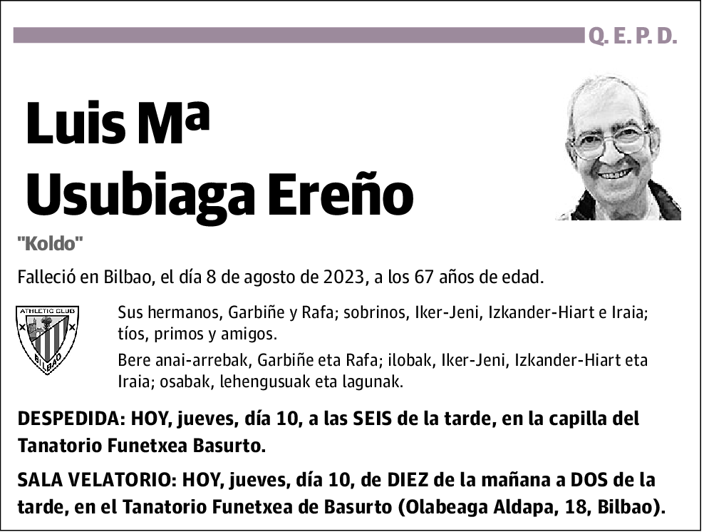 Luis Mª Usubiaga Ereño