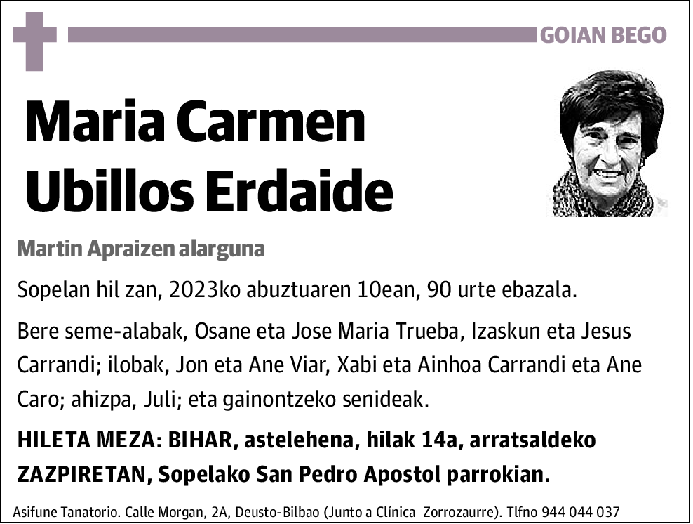 Maria Carmen Ubillos Erdaide