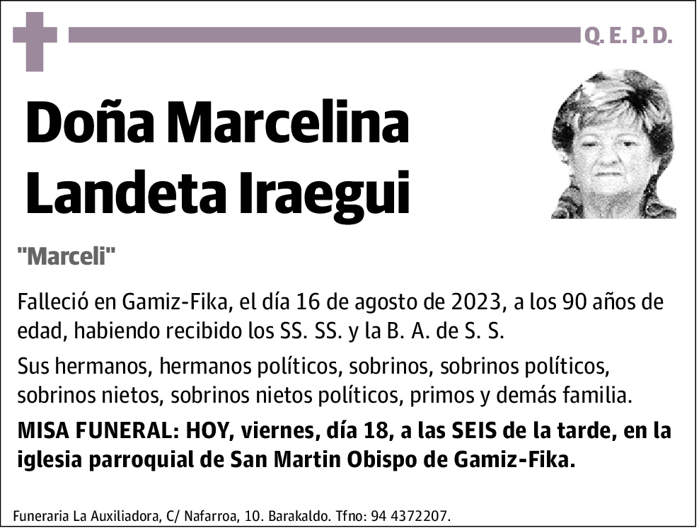 Marcelina Landeta Iraegui