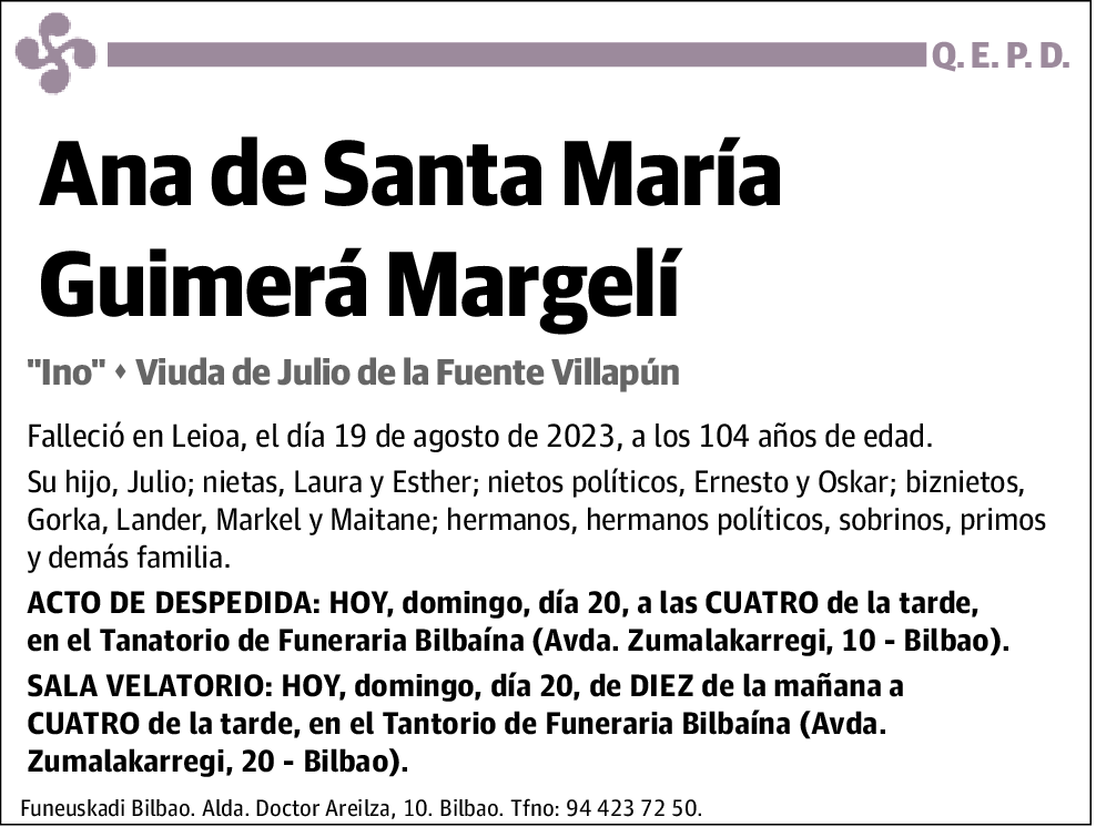 Ana de Santa María Guimerá Margelí