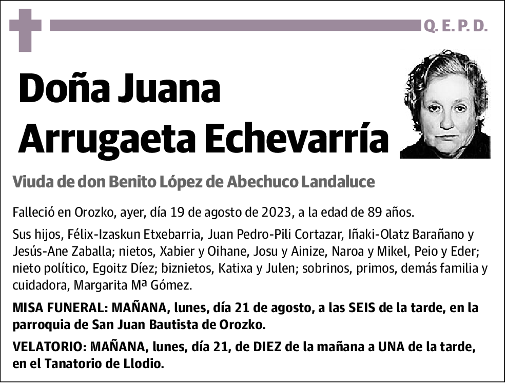 Juana Arrugaeta Echevarría