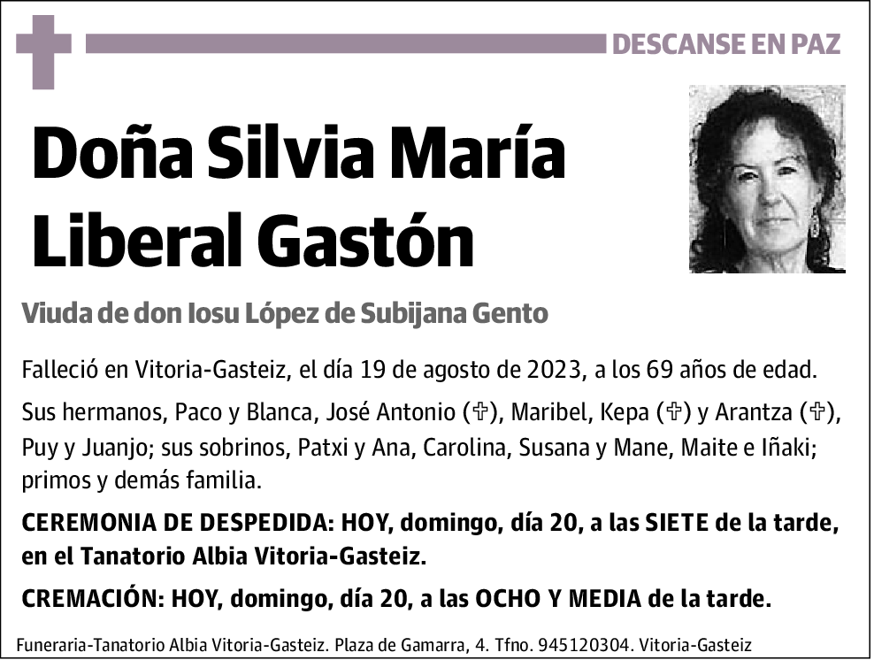 Silvia María Liberal Gastón