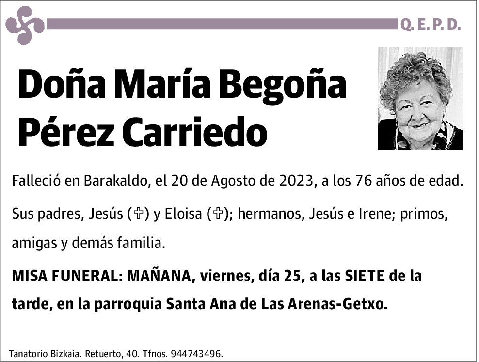 Maria Begoña Perez Carriedo