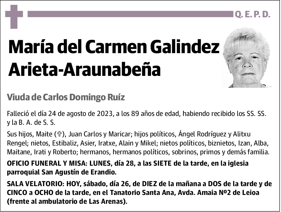 María del Carmen Galindez Arieta-Araunabeña