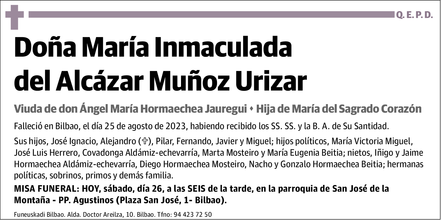 María Inmaculada Del Alcázar Muñoz Urizar