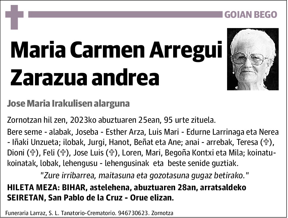 Maria Carmen Arregui Zarazua