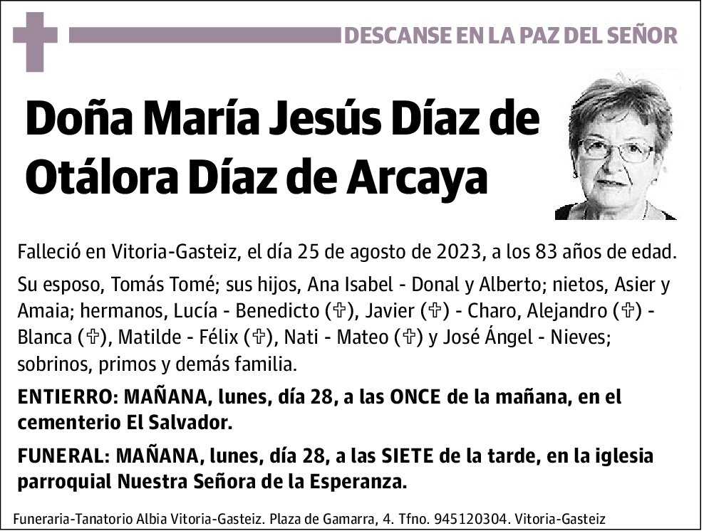 María Jesús Díaz de Otálora Díaz de Arcaya
