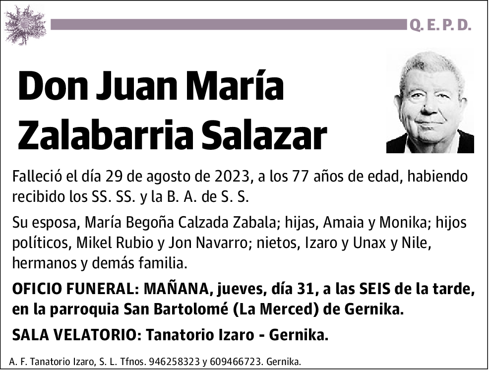 Juan María Zalabarria Salazar