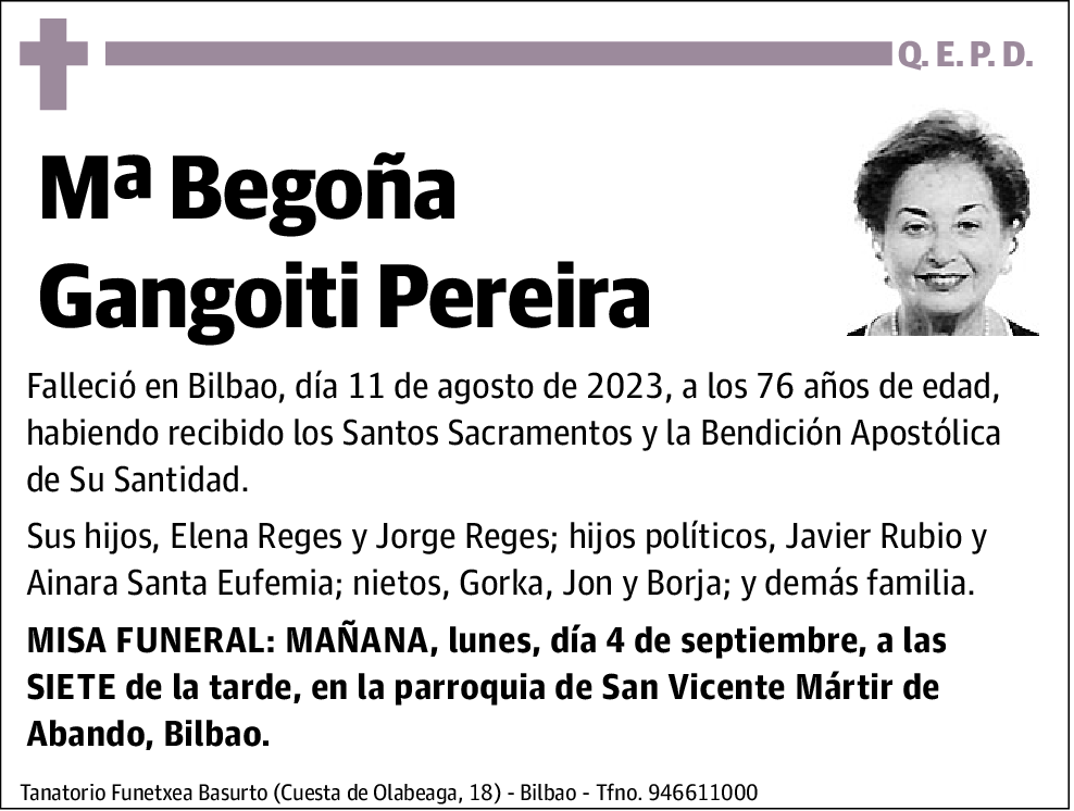 Mª Begoña Gangoiti Pereira