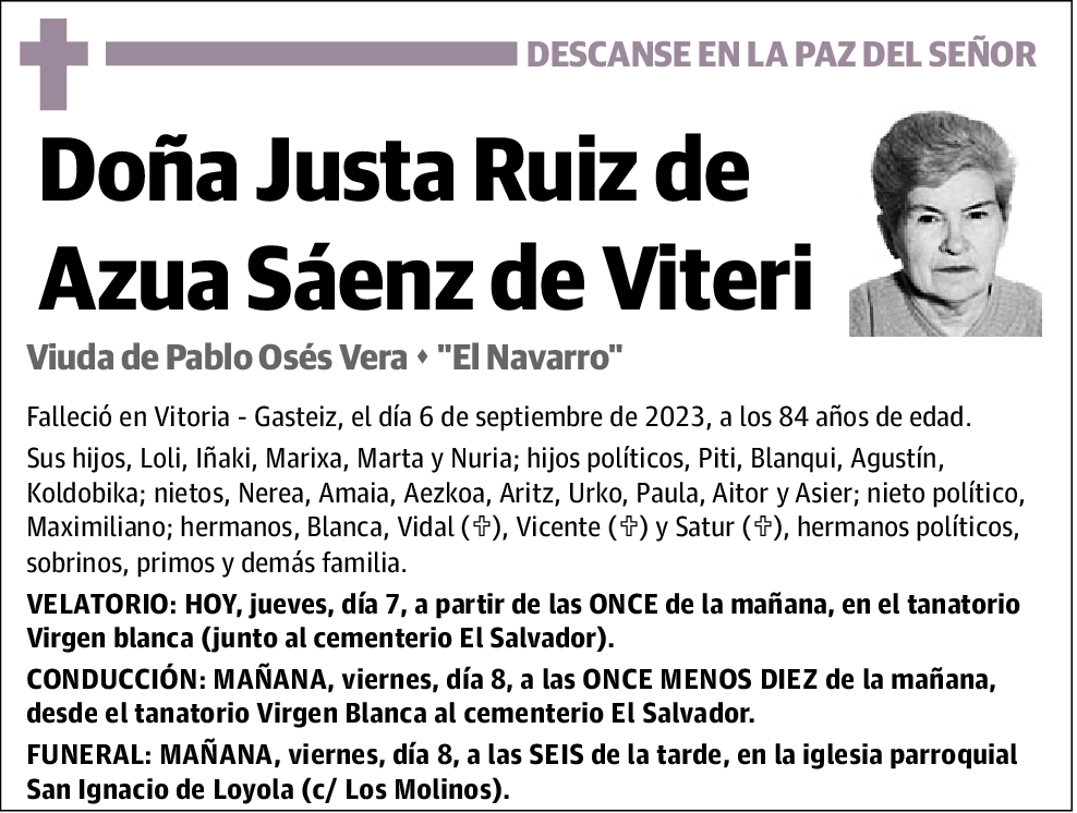 Justa Ruiz de Azua Sáenz de Viteri