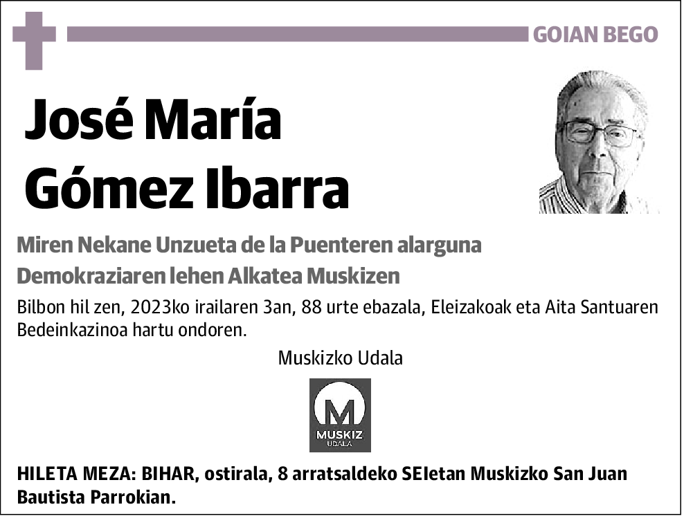 José María Gómez Ibarra Euskeraz