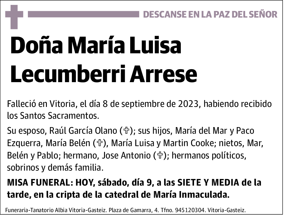 María Luisa Lecumberri Arrese