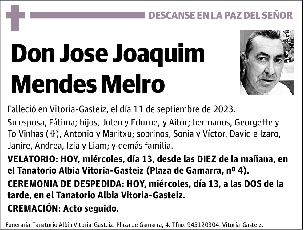 Jose Joaquim Mendes Melro