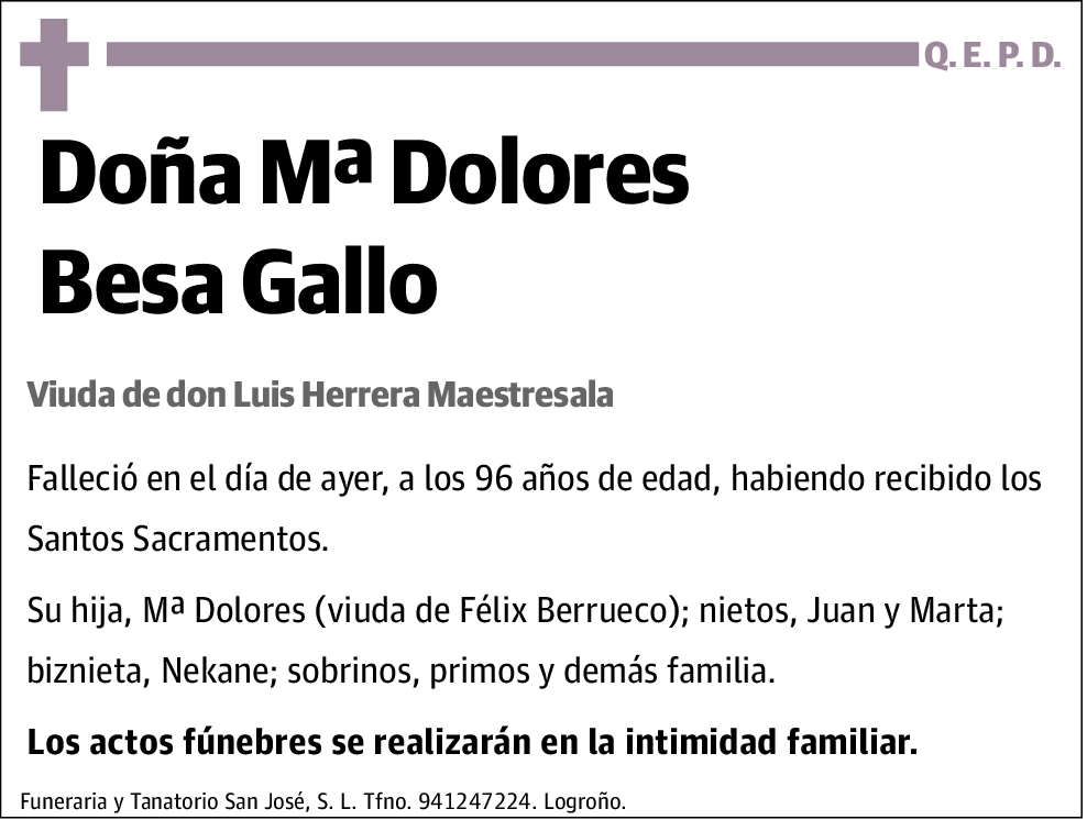 Mª Dolores Besa Gallo