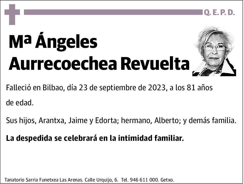 Mª Ángeles Aurrecoechea Revuelta