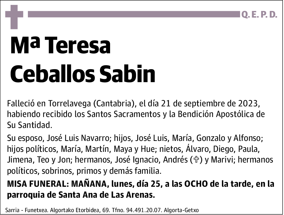 Mª Teresa Ceballos Sabin