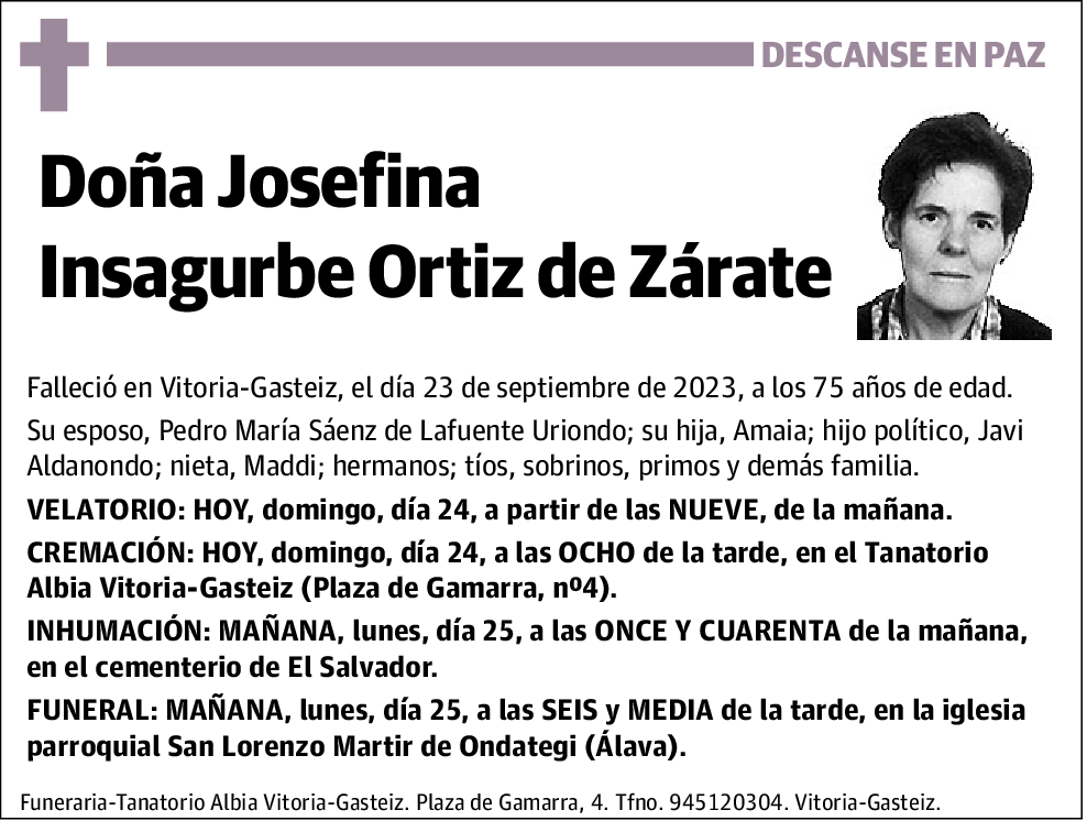 Josefina Insagurbe Ortíz de Zárate