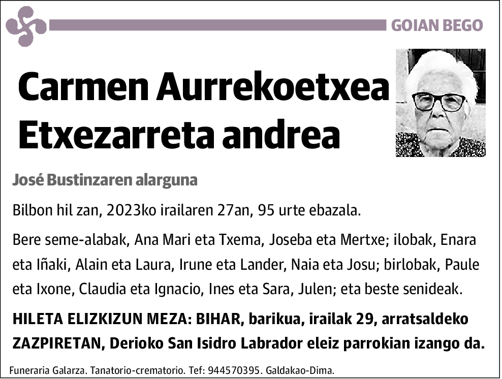 Carmen Aurrekoetxea Etxezarreta