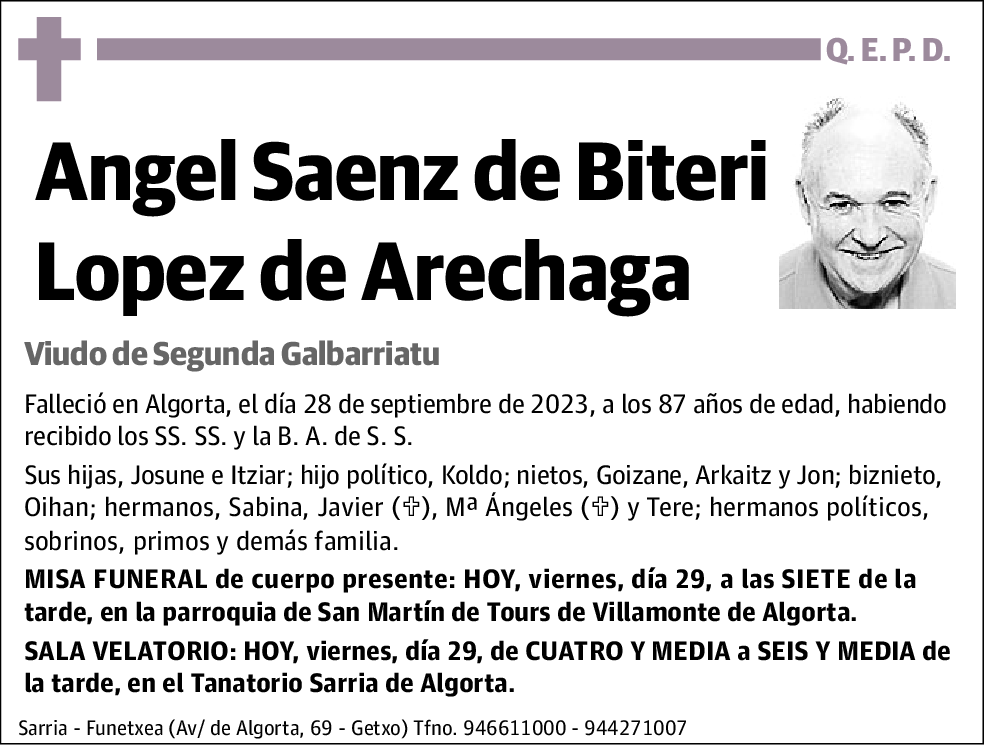 Angel Saenz de Biteri Lopez de Arechaga