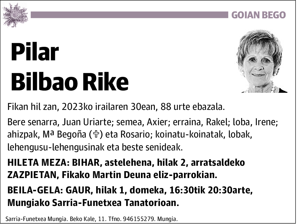 Pilar Bilbao Rike