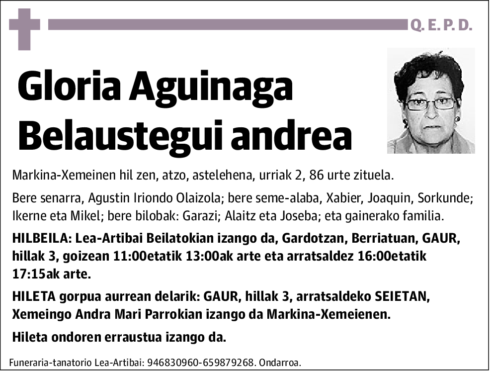 Gloria Aguinaga Belasutegui