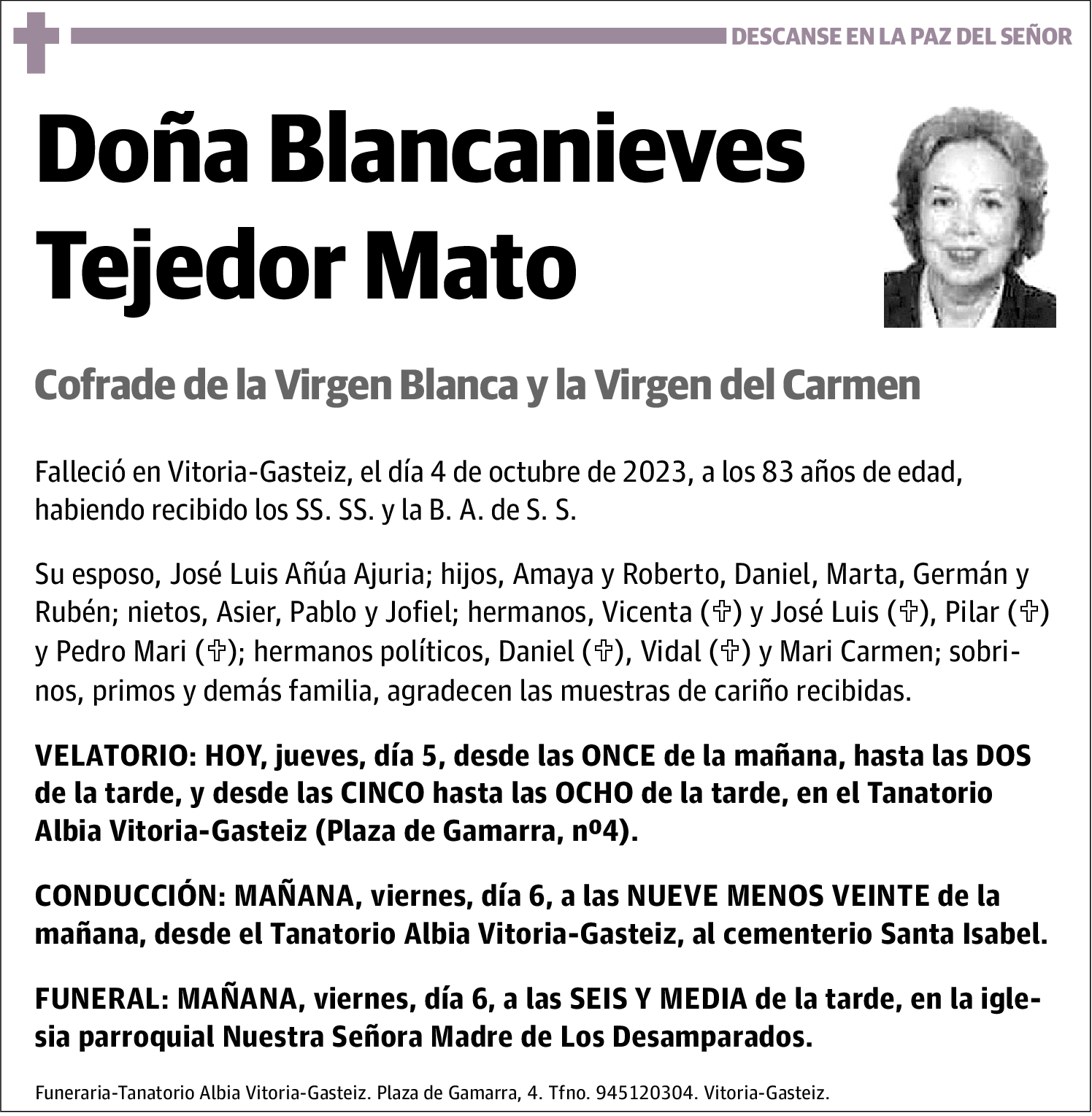 Blancanieves Tejedor Mato