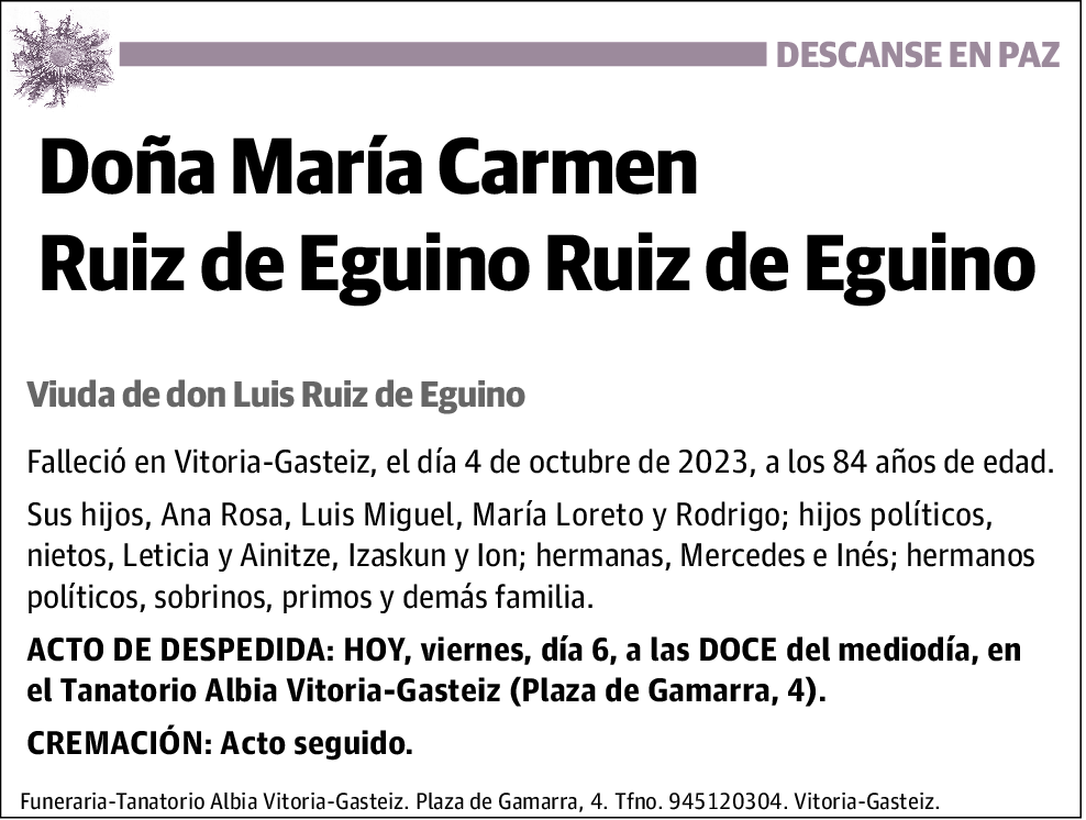 María Carmen Ruiz de Eguino Ruiz de Eguino